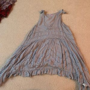 Free People Gray Lace and Voile Dress
